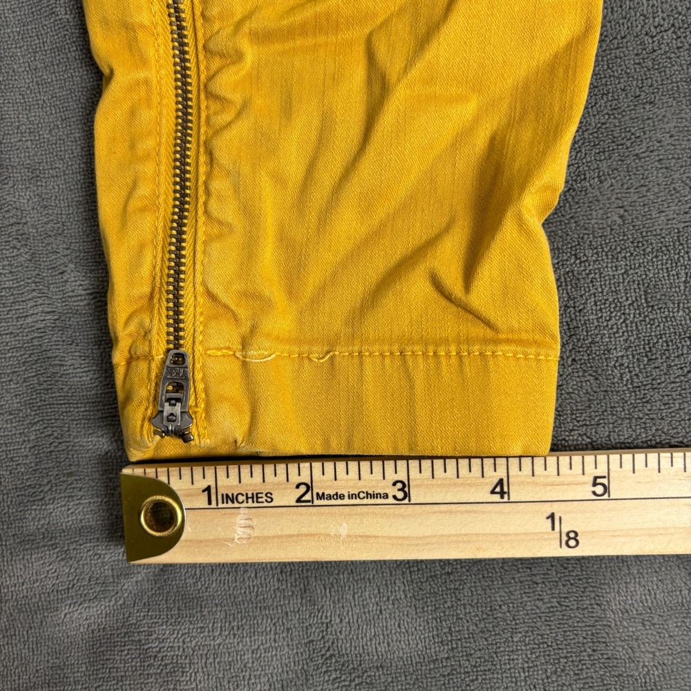 J.Crew Women's 26 Mustard Yellow Skinny Utility Pants Ankle Zip Pockets - Picture 6 of 10